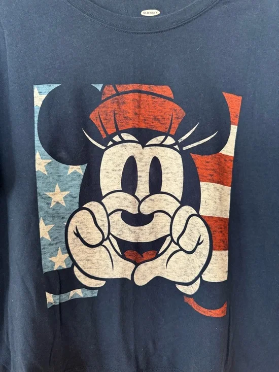 Disney Old Navy Minnie Mouse Americana Crop T-Shirt, XL - Picture 3 of 5
